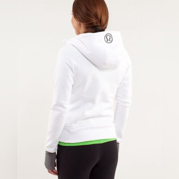 Lululemon White Full Zip Scuba Hoodie - Size 10 - Picture 2 of 15